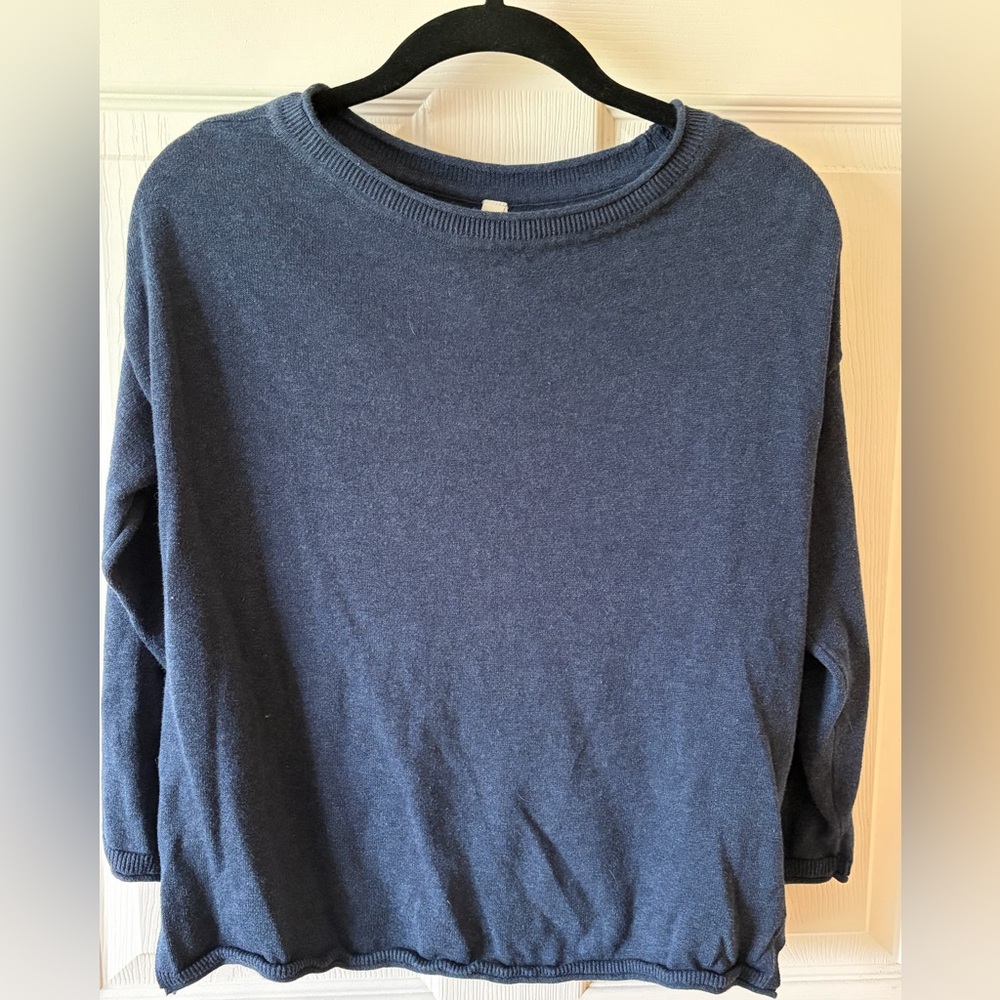 Pact Navy blue Sweater 3/4 Length Sleeve PtP:19” Length:21”